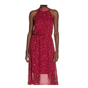 Superfoxx‎ Printed Halter Midi Dress Red M